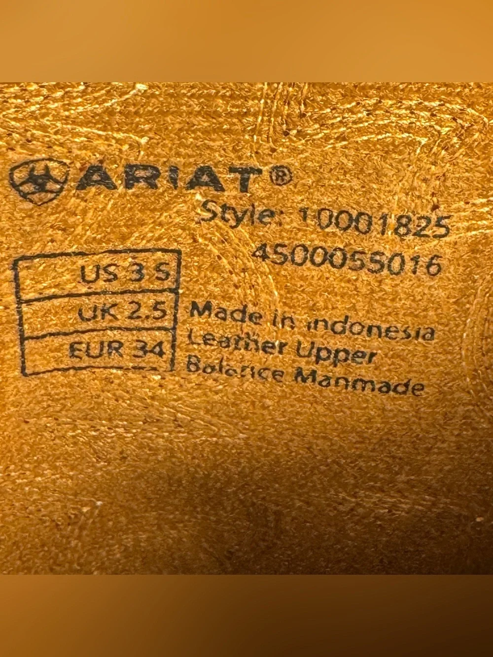 Ariat 4LR Style Heritage Western Brown Leather Boots Big Kid Size 3.5